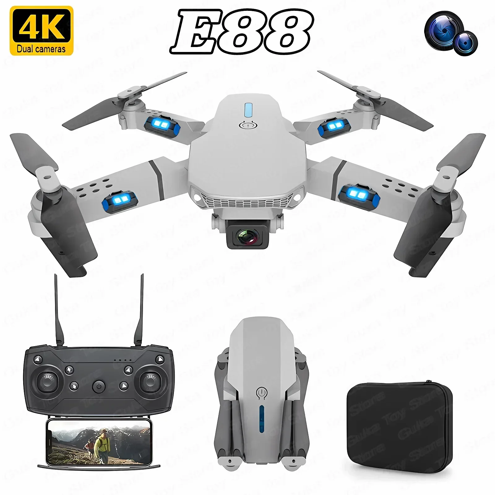 Drone E88 Rc Quadcopter - E88 Pro WIFI FPV Drohne Weitwinkel